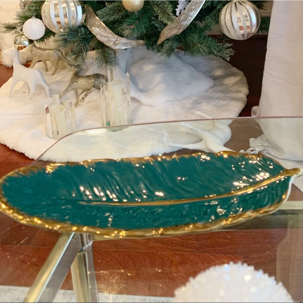 Emerald Feather Tray